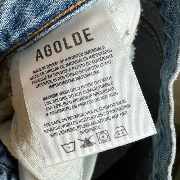 Agolde Jamie High Rise Classic Size 30 Blue Jeans 100% Organic Cotton Spectator - Picture 8 of 13
